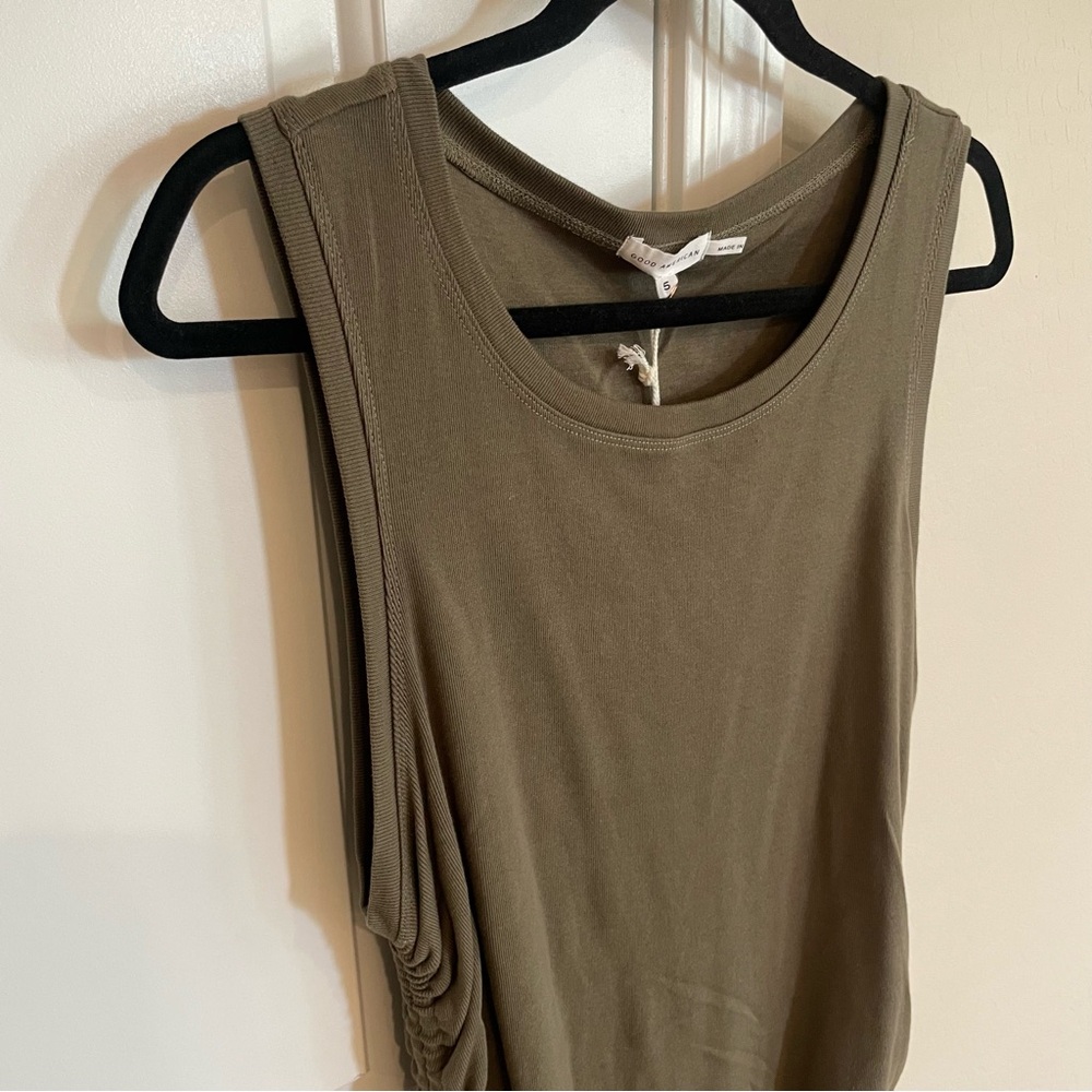 NWT Good American Olive Green Bodycon Dress - Picture 7 of 11